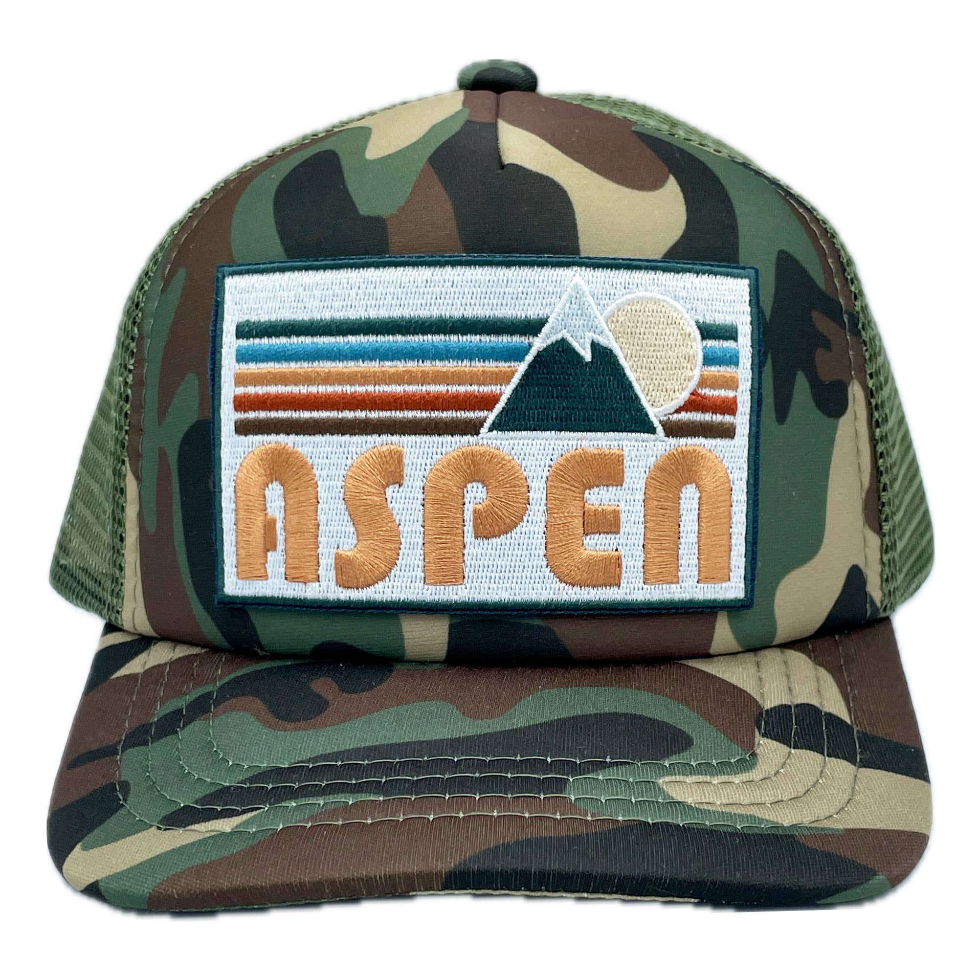 Hey Mountains - Baby Aspen, Colorado Trucker Hat - Retro Mountain