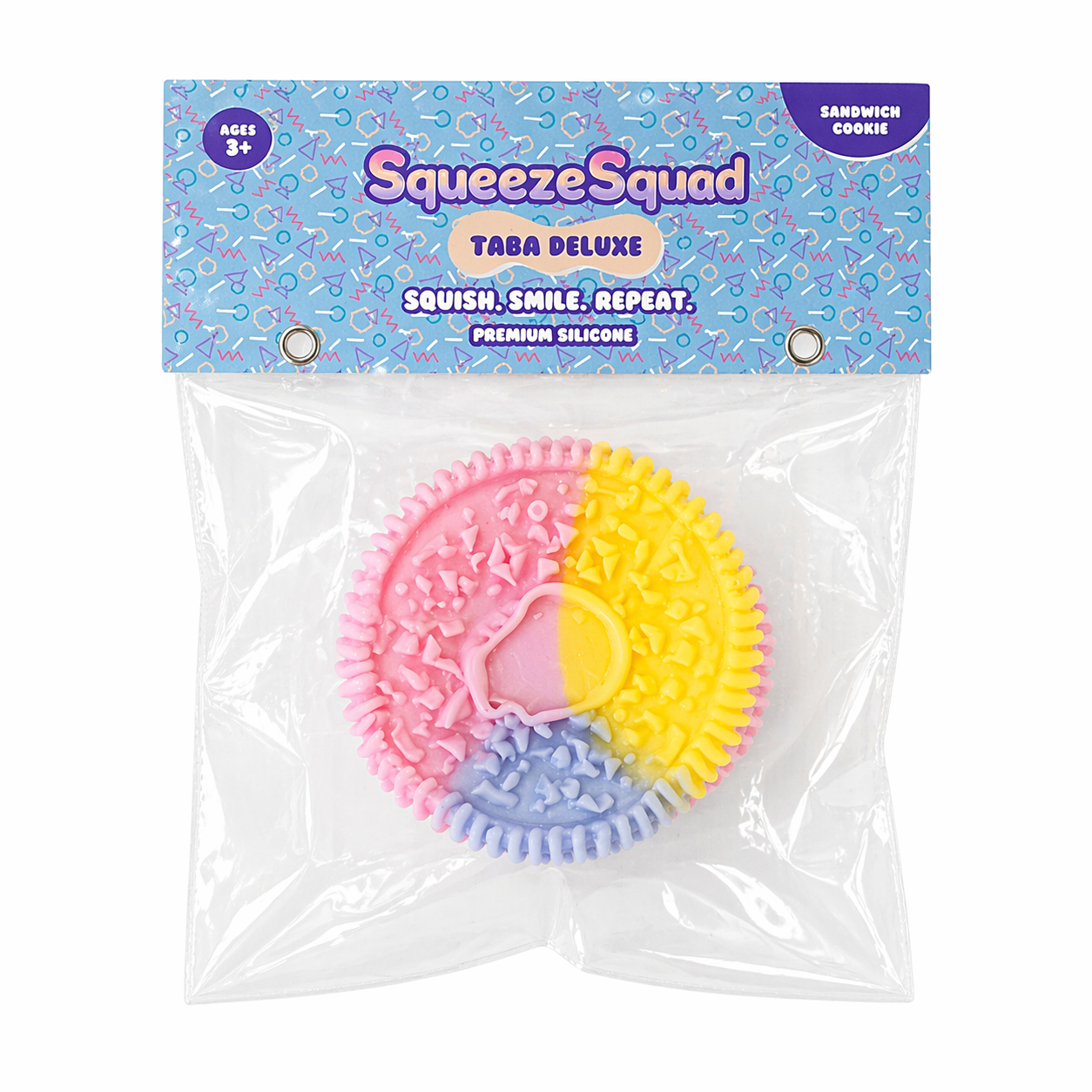 Showcase - SqueezeSquad Taba Deluxe Premium Silicone Squishy Fidget Toy - Sandwich Cookie