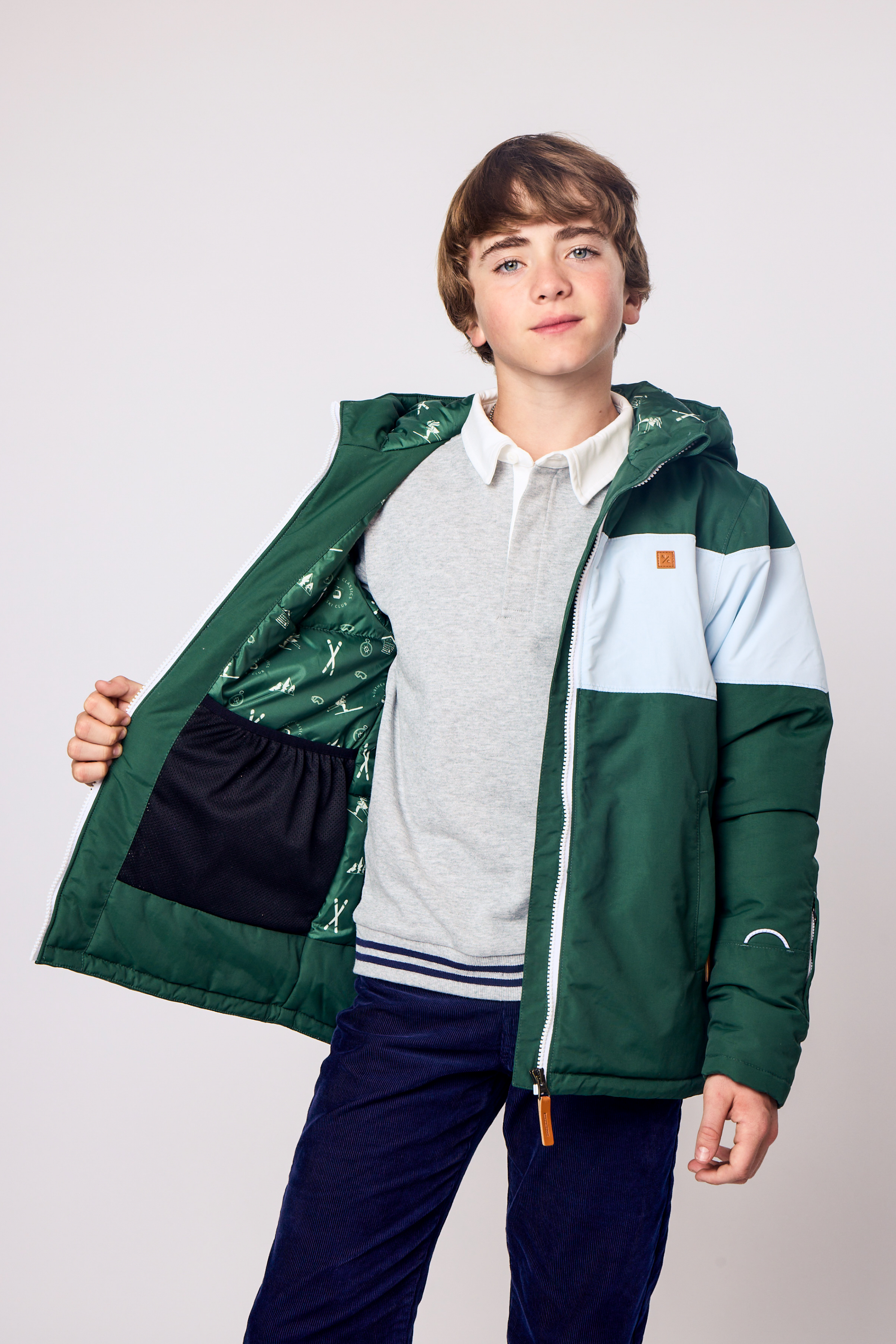 Ivy Green Stripe Winter Coat