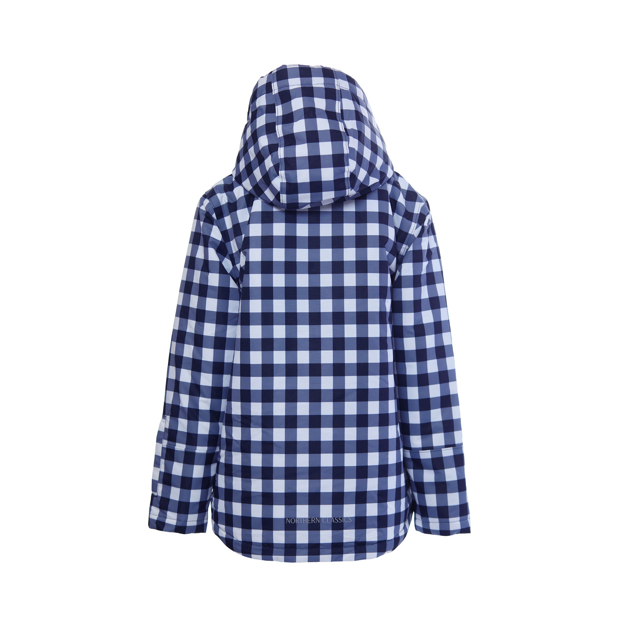 Navy Gingham Winter Coat