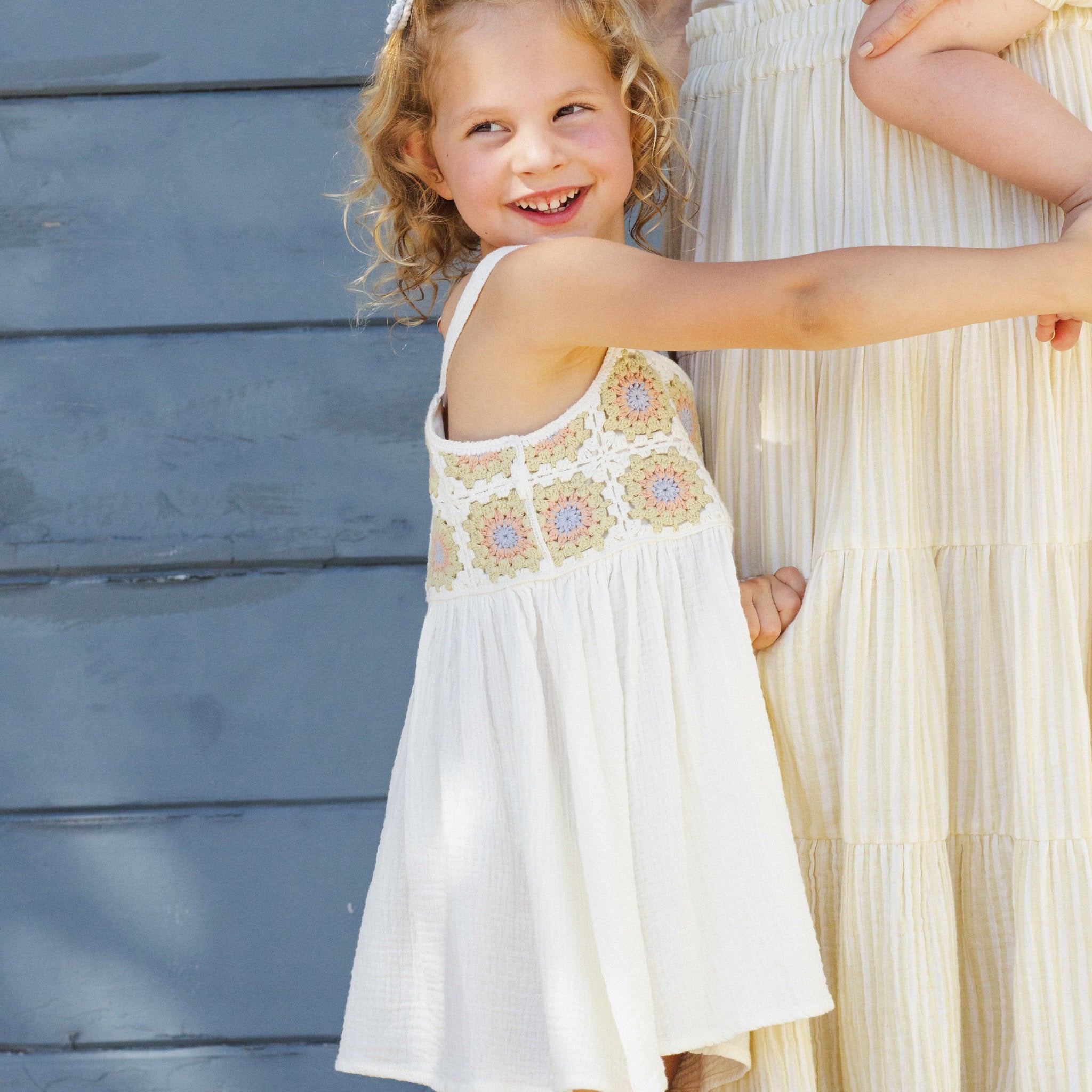 Crochet Sundress Citron Daisy Check