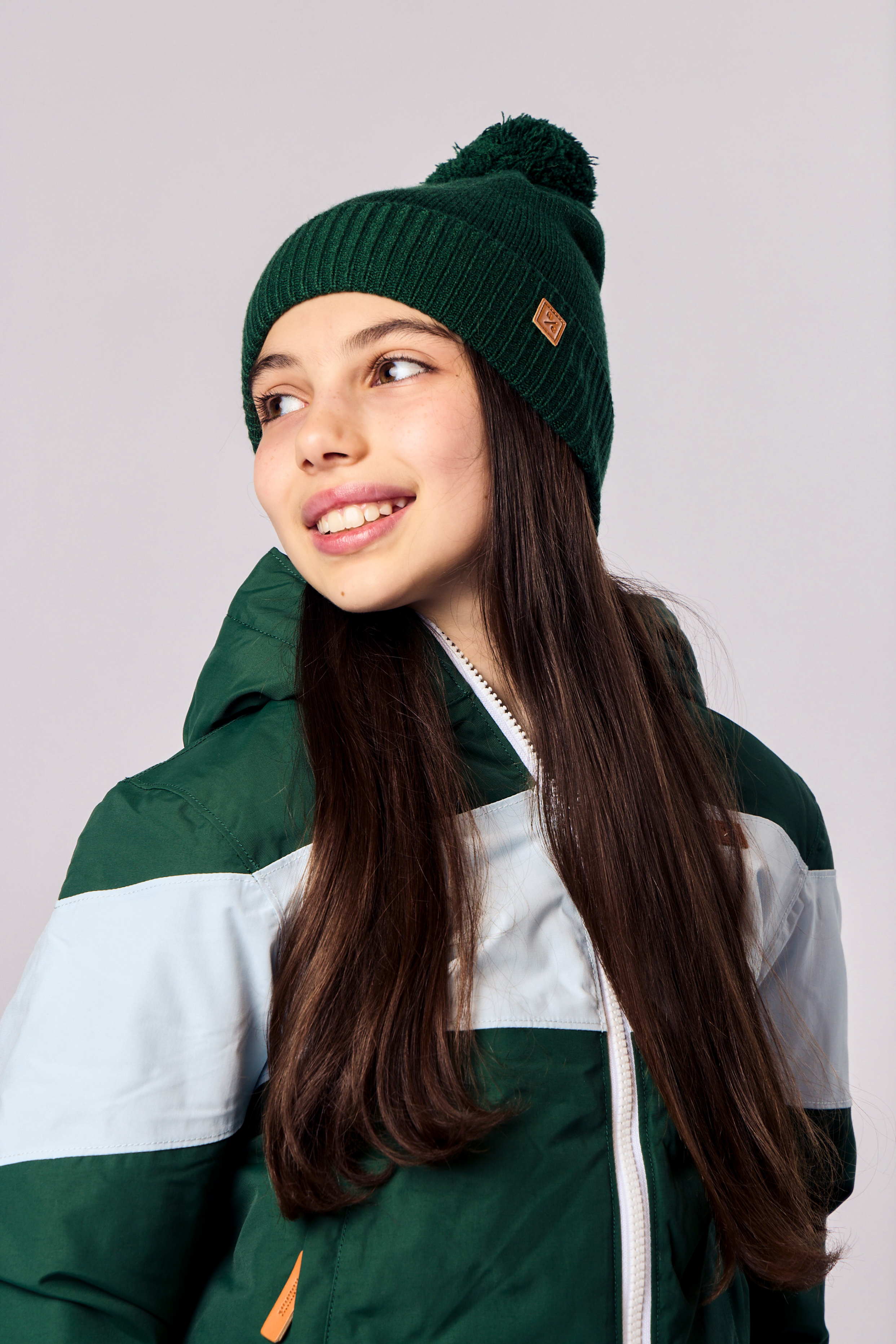 Ivy Green Knit Winter Hat with Knit Pom
