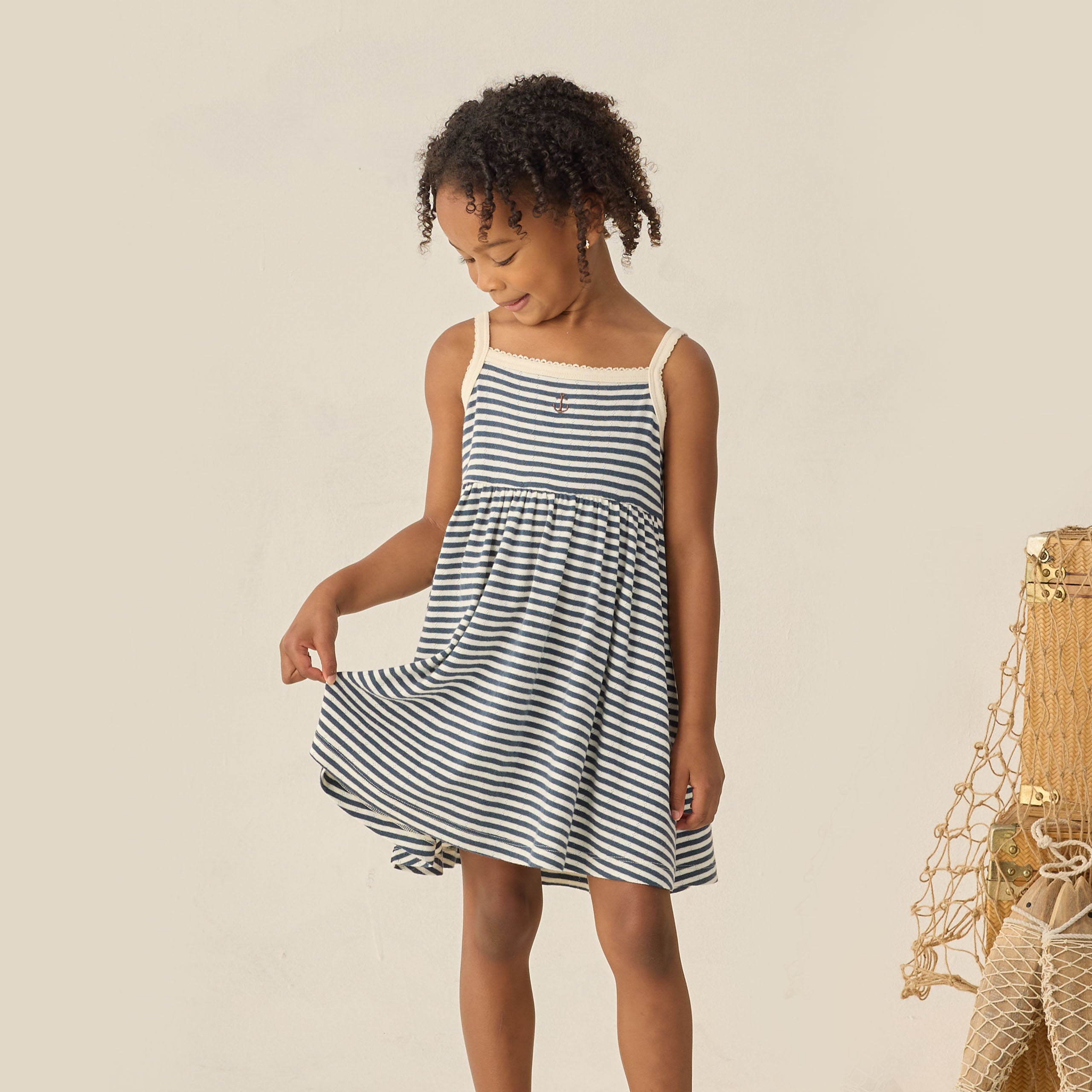 Lea Dress Navy Stripe