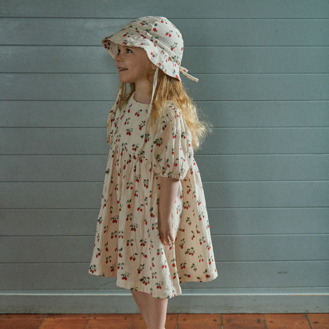 Muslin Sunhat Strawberry Blush