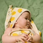 Hooded Towel Lemon Print Terry