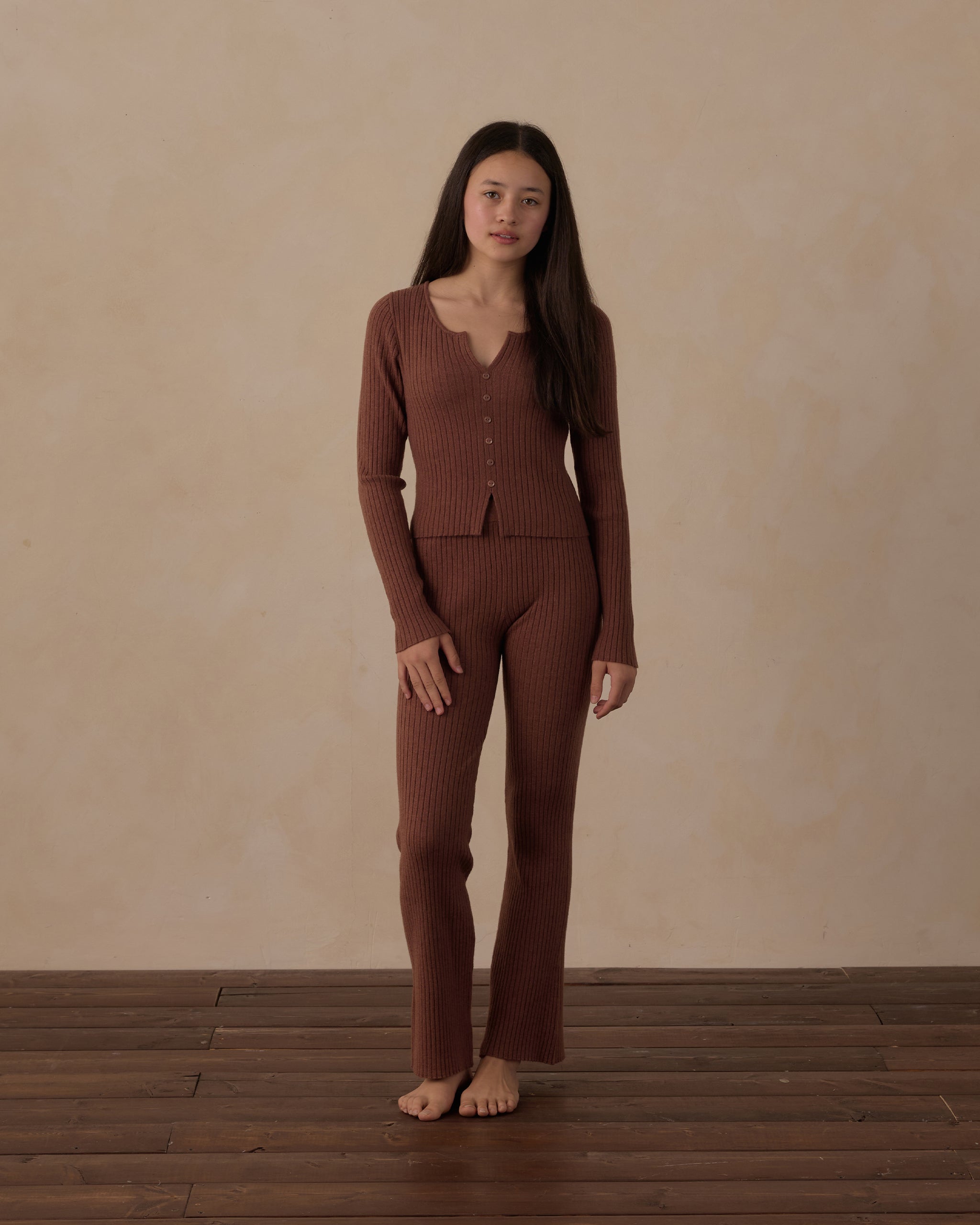 Teen Flare Rib Pant Mulberry