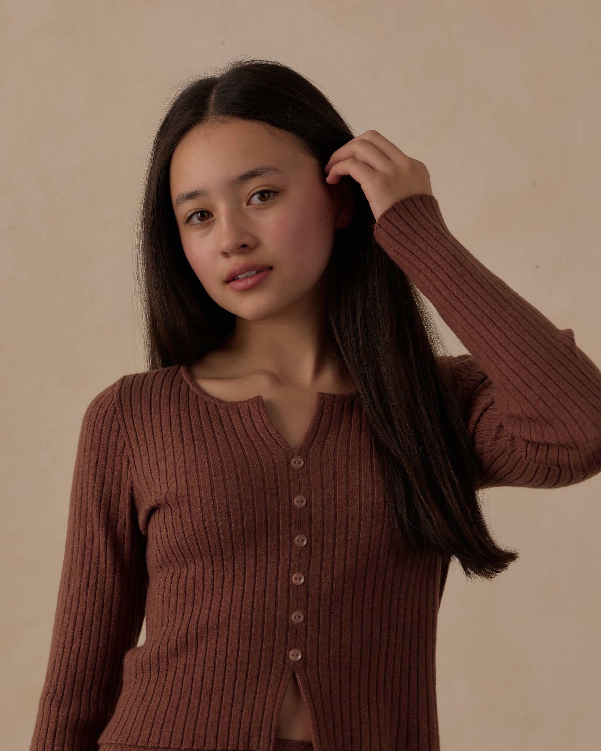 Teen Long Sleeve Knit Mulberry