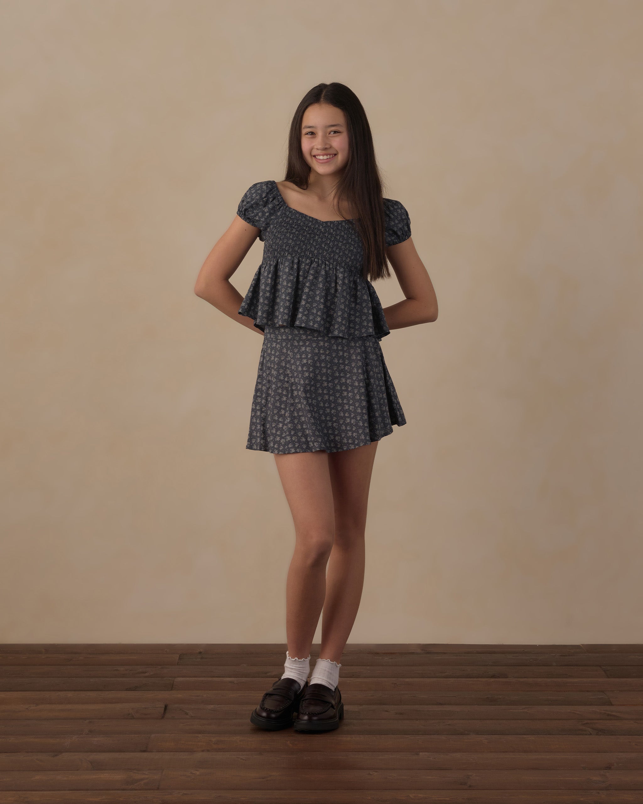 Teen Flutter Top Heart Ditsy