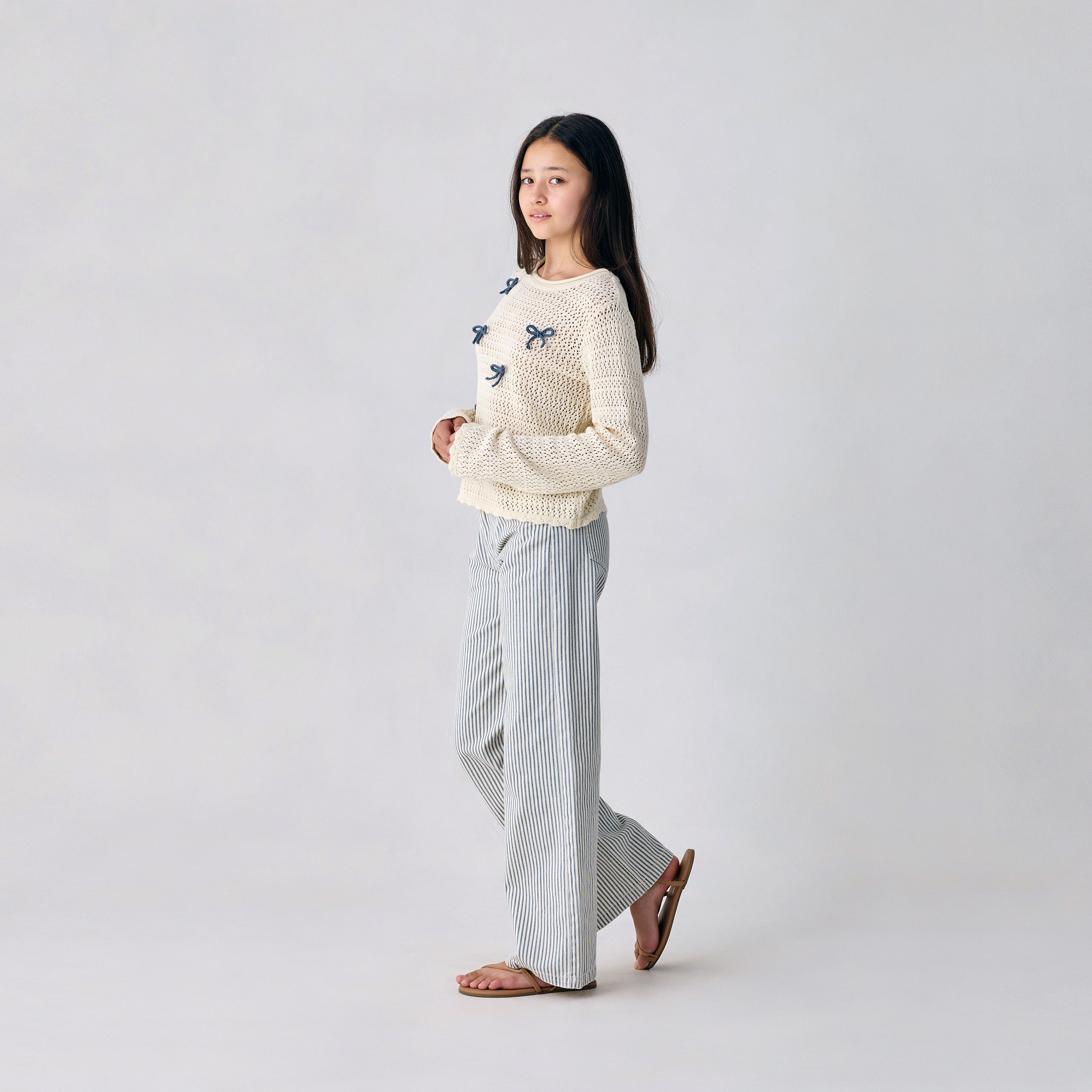 Teen Crochet Knit Pullover Bows