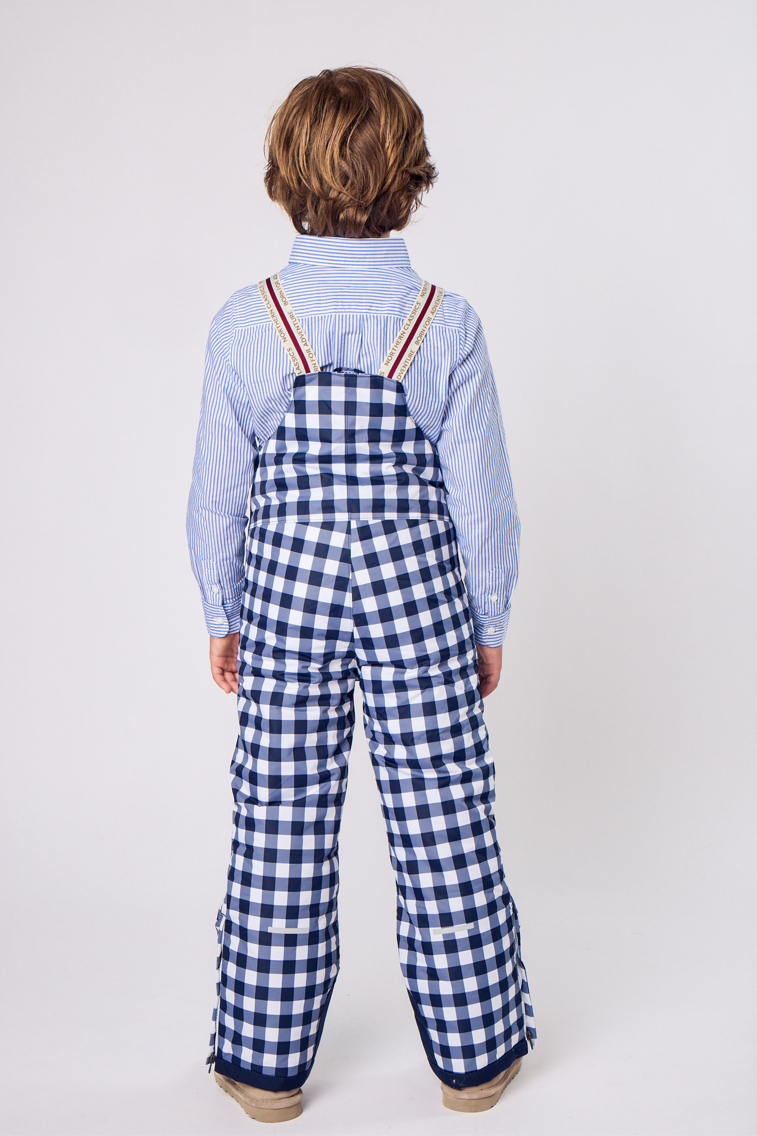 Navy Gingham Snow Pant