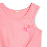Girls Knotted Tank Top with Heart Patch