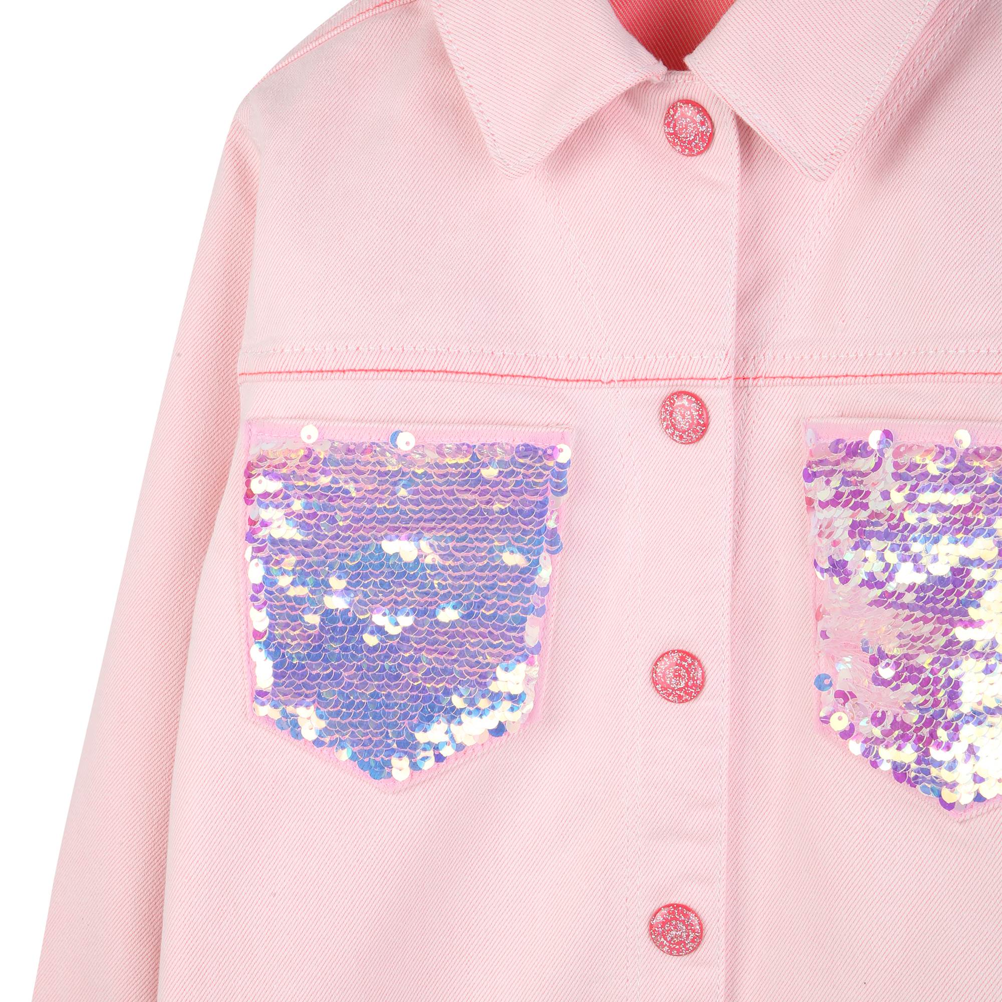 Twill Jacket with Sequin Pockets