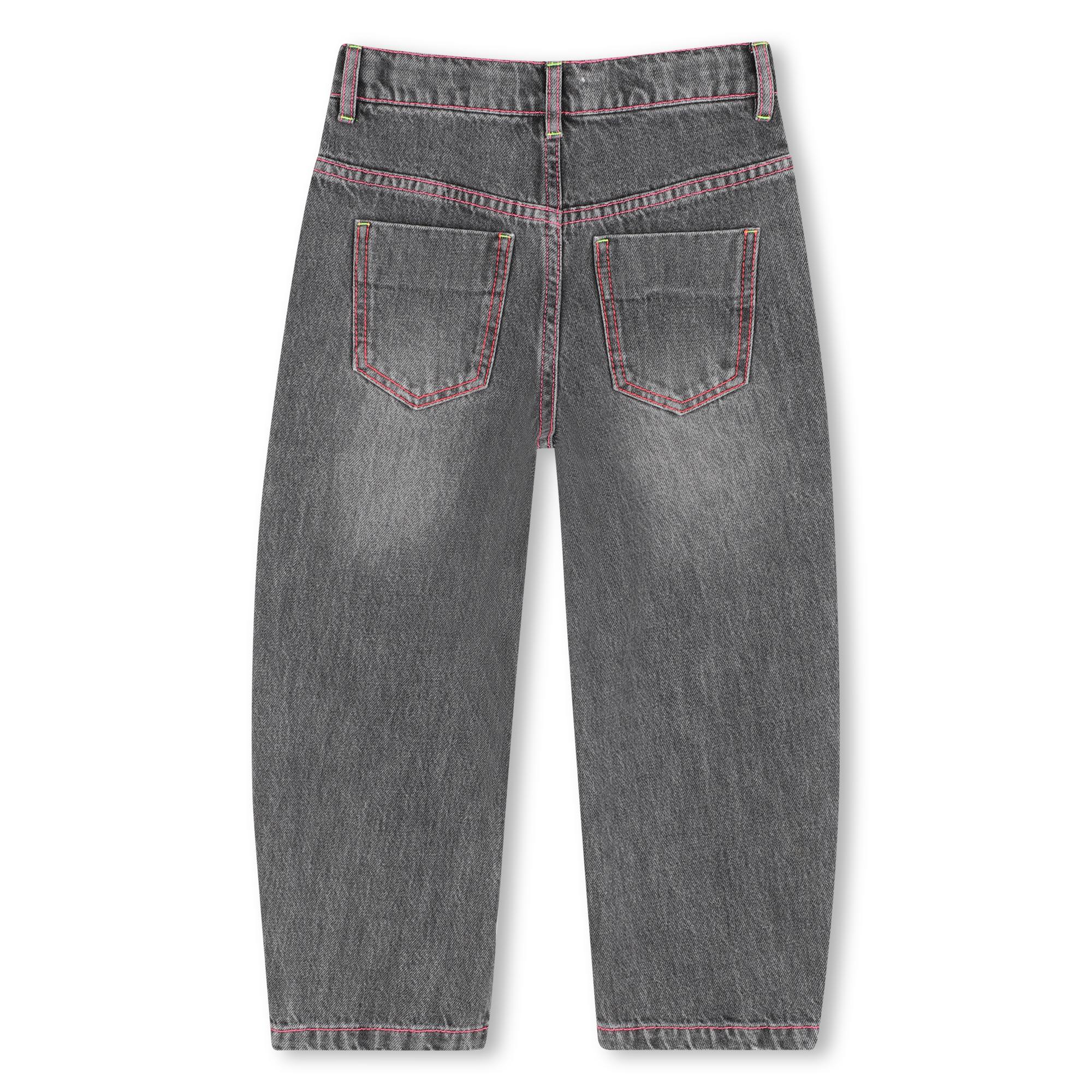 Girls Barrel Jeans with Embroidery
