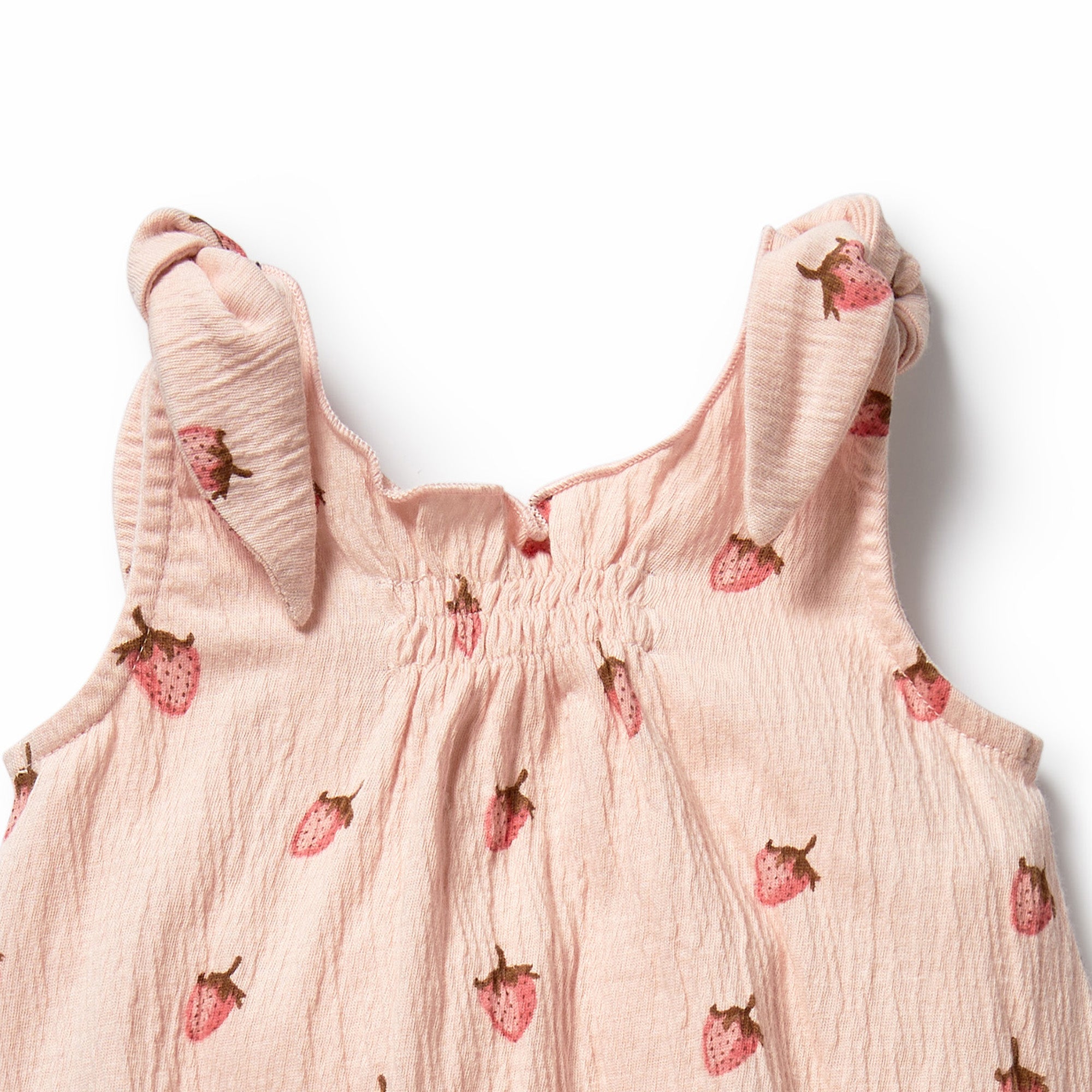 Strawberry Kisses Organic Tie Playsuit