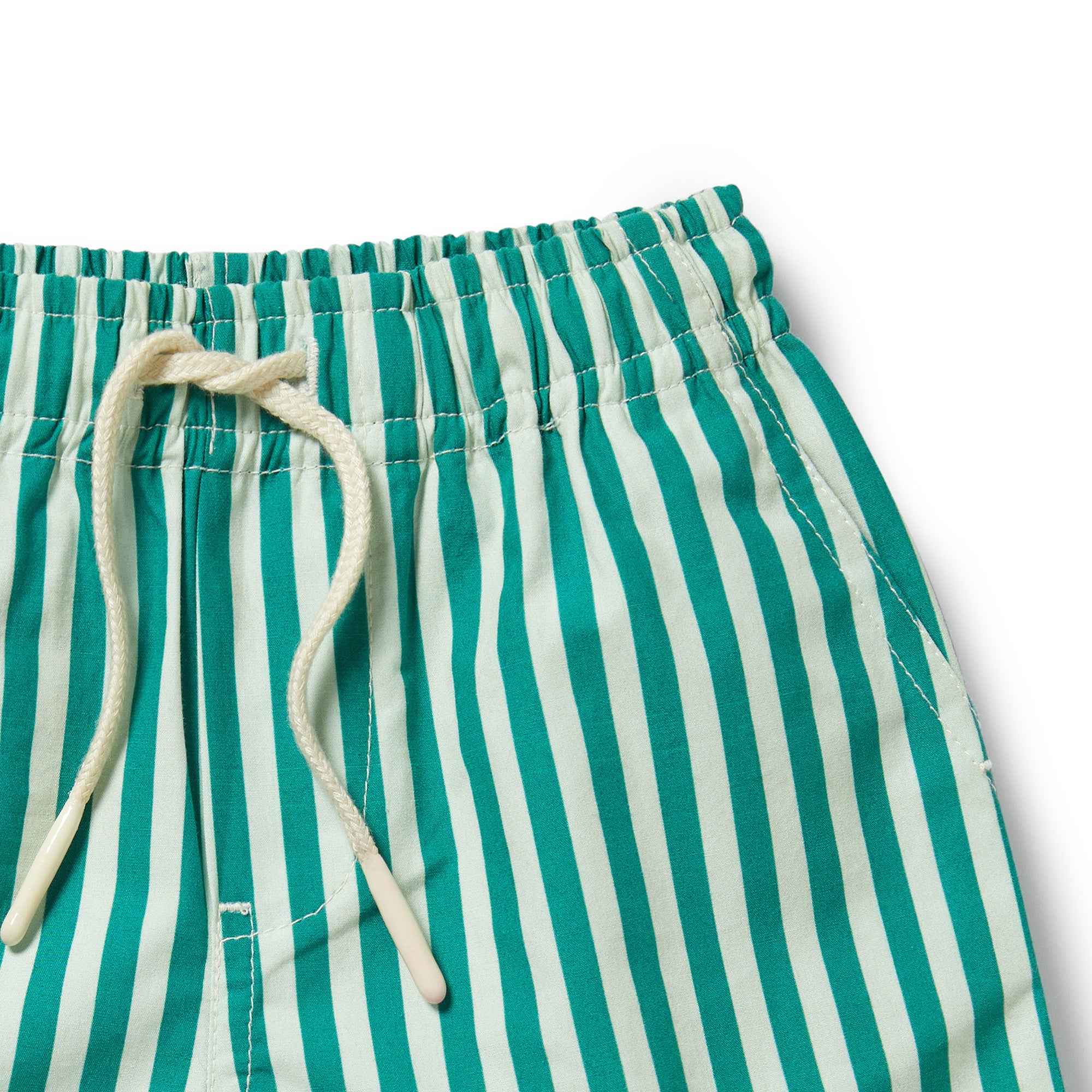 Green Bean Stripe Swim Board Short