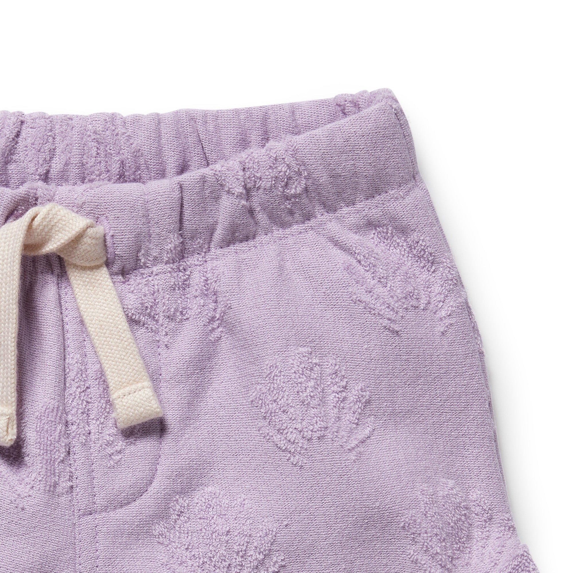 Lavender Shells Organic Terry Tie Short