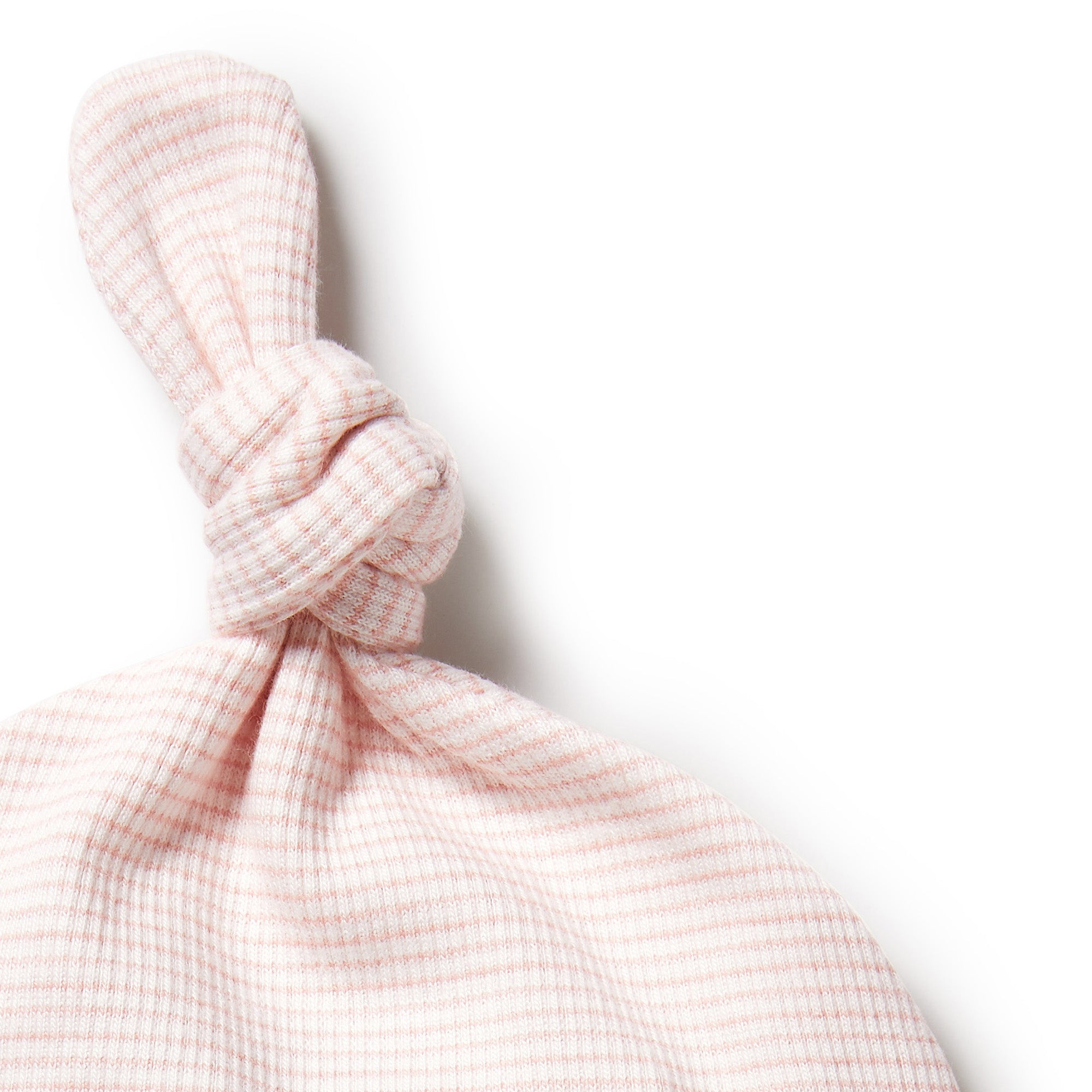 Organic Stripe Rib Knot Hat - Cantaloupe