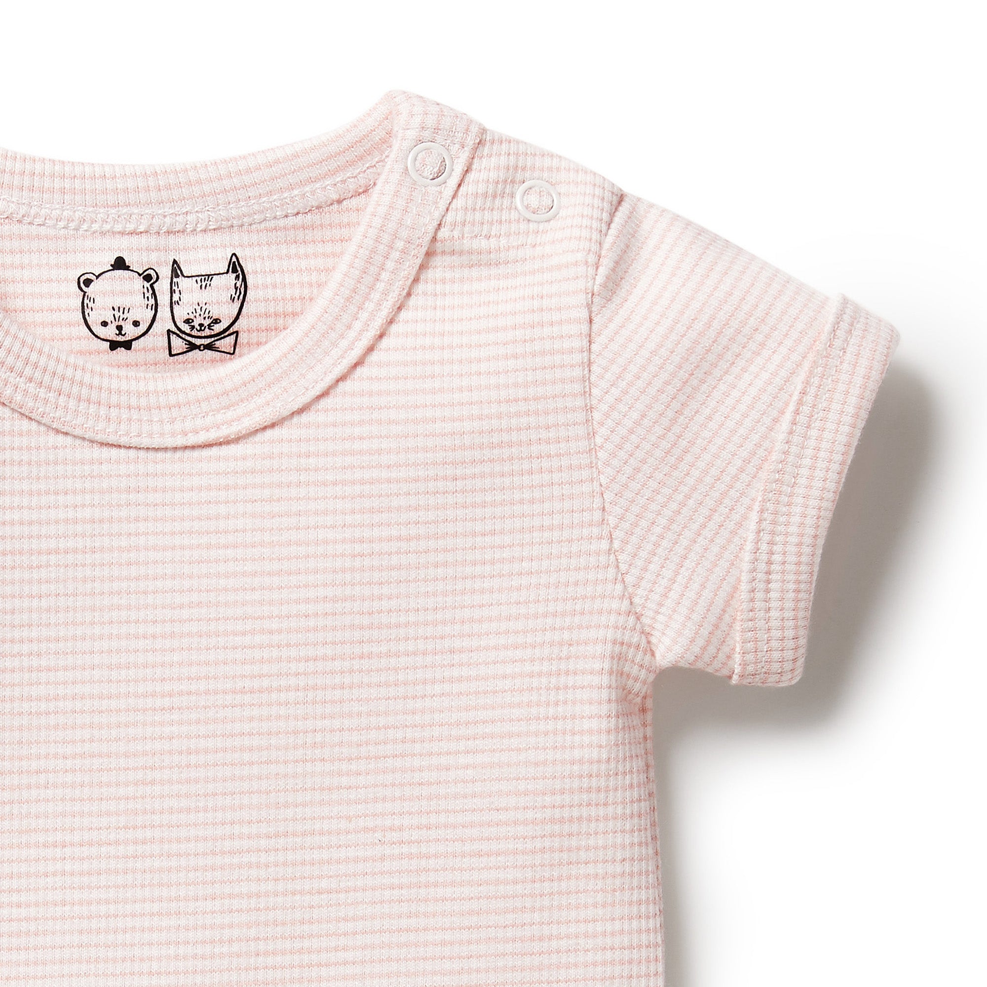 Organic Stripe Rib Bodysuit-Canteloupe