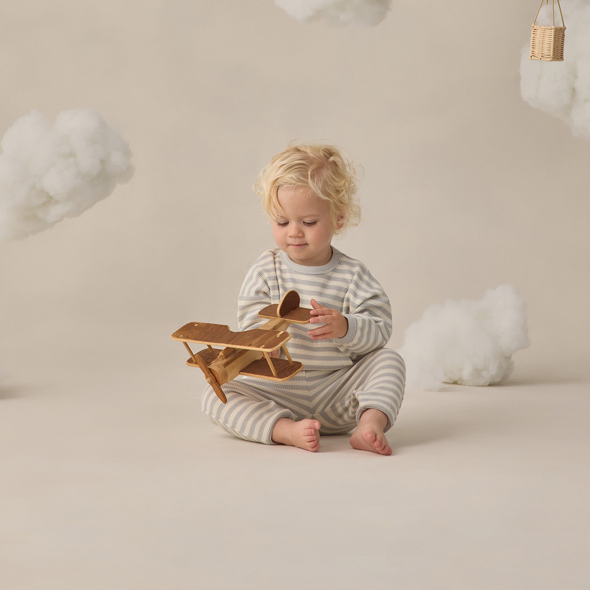 Waffle Sweater Set Sky Stripe