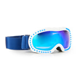 Ski Goggles White Blue Spike