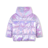 Shiny Quilted Heart Puffer Jacket