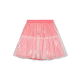 Tulle Skirt with All over Glitter Print Light Pink