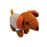 Knit Dog Rattle For Babies