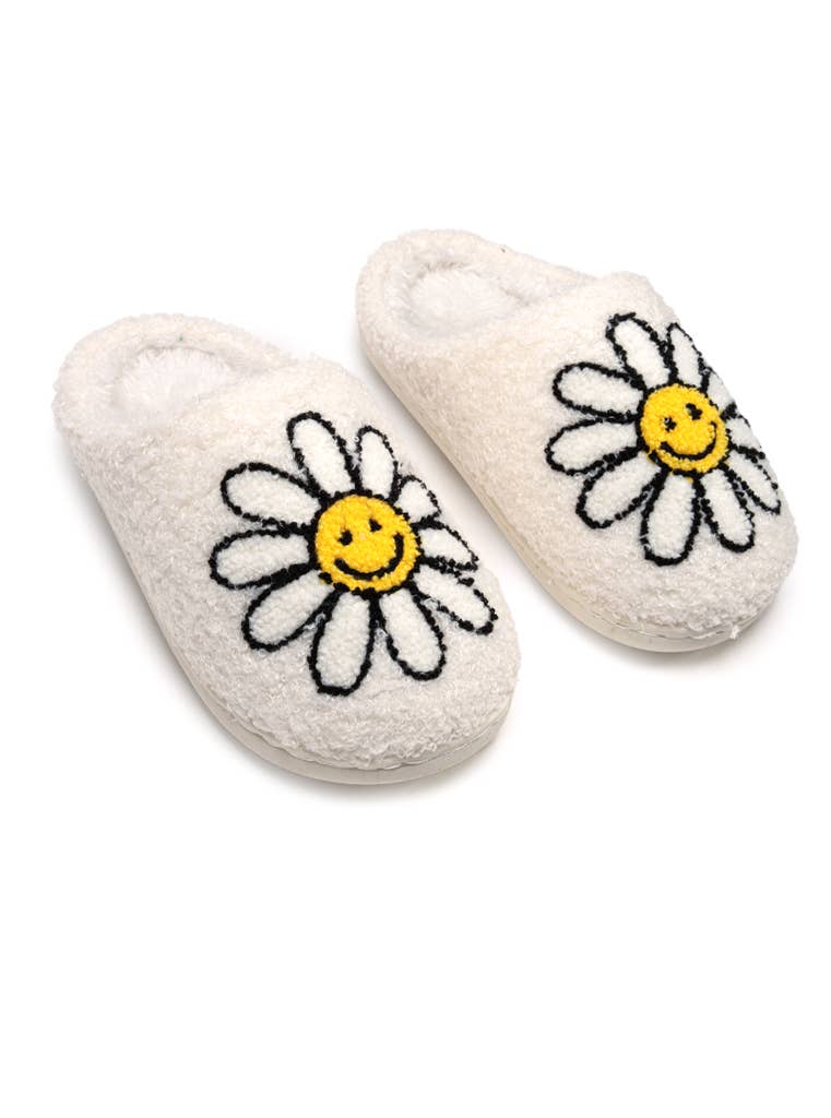 Living Royal - Indoor / Outdoor Slippers - Kids - Smiling Daisies - White