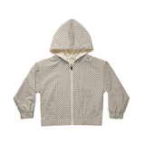 Hooded Wind Breaker Grey Micro Check