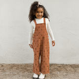 Wide Leg Overall Blossom Embroidery
