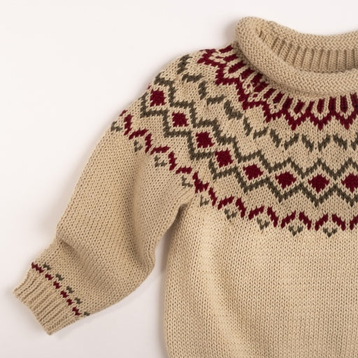 Intarsia Sweater - Ecru