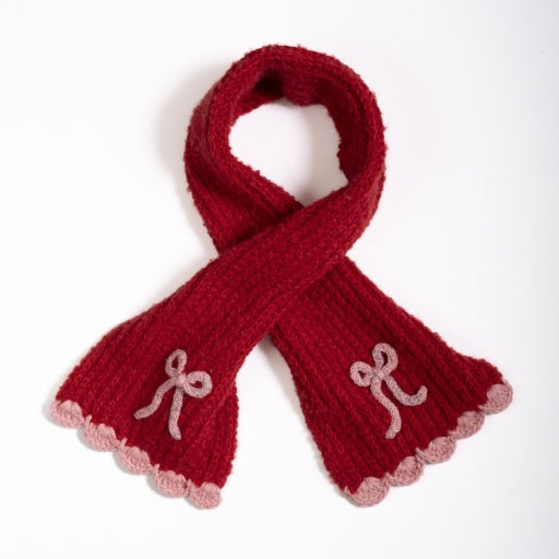 Bow Scarf - Crimson
