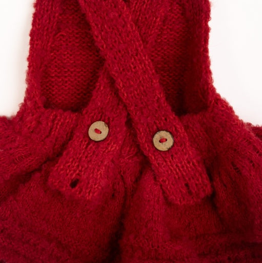 Knitted Romper - Crimson