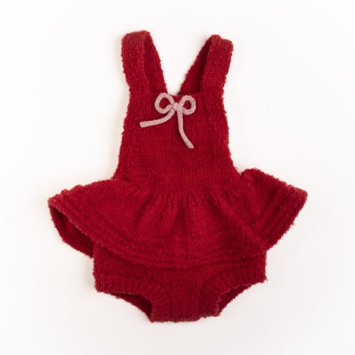 Knitted Romper - Crimson
