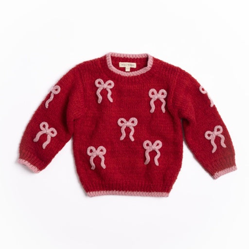 Bow Sweater - Crimson
