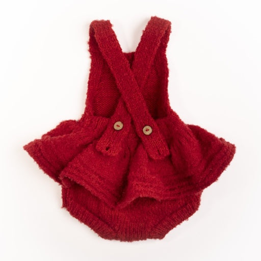 Knitted Romper - Crimson