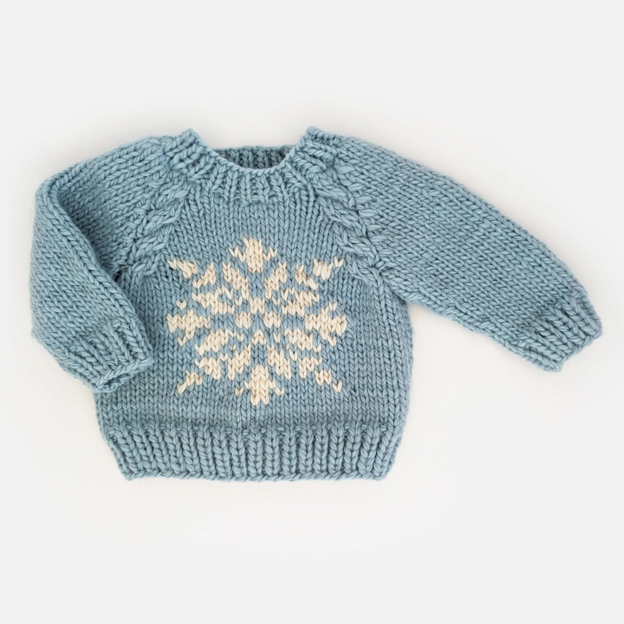 Snowflake Crew neck Sweater Surf Blue