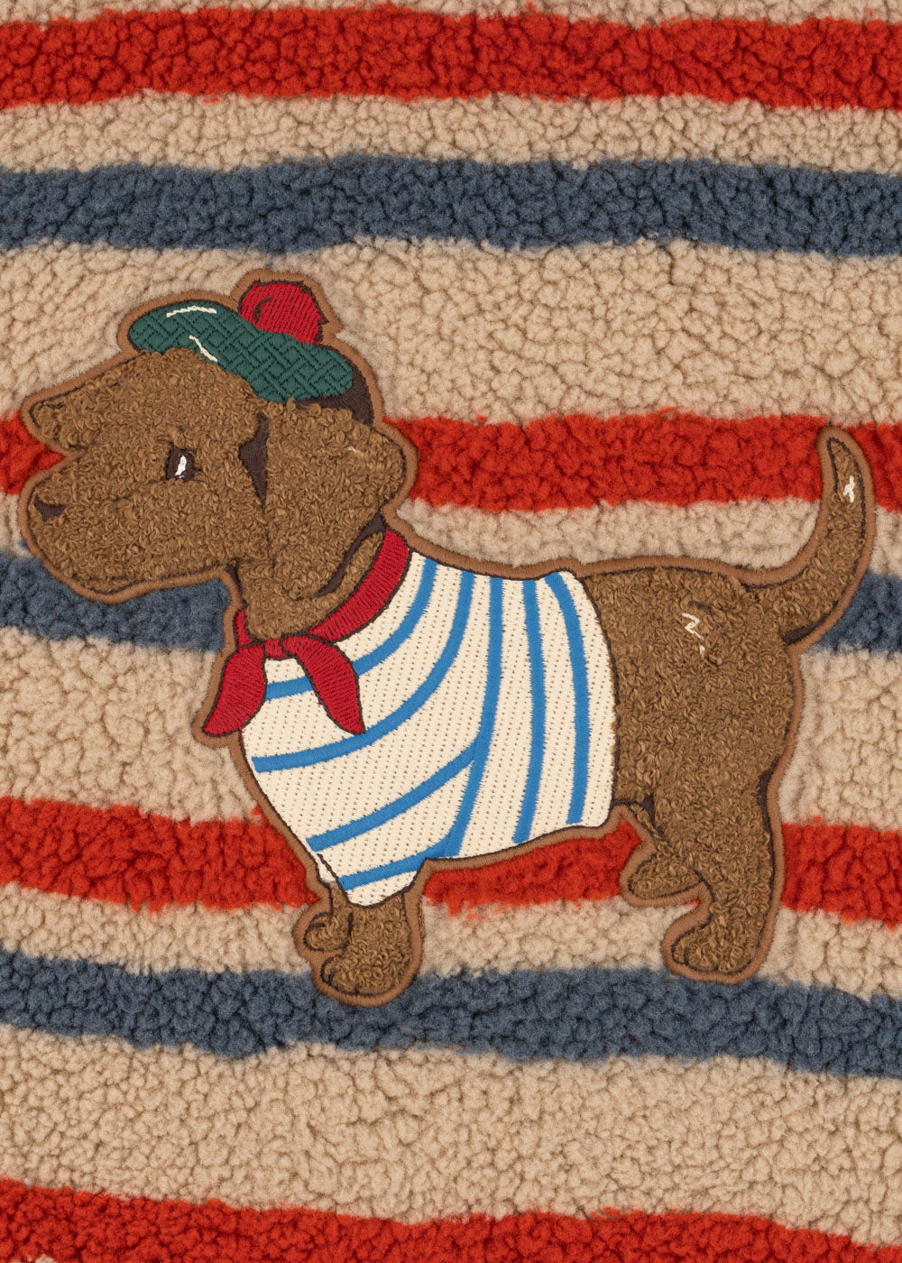 Jody Embroidery Teddy Jacket Tangerine Stripe