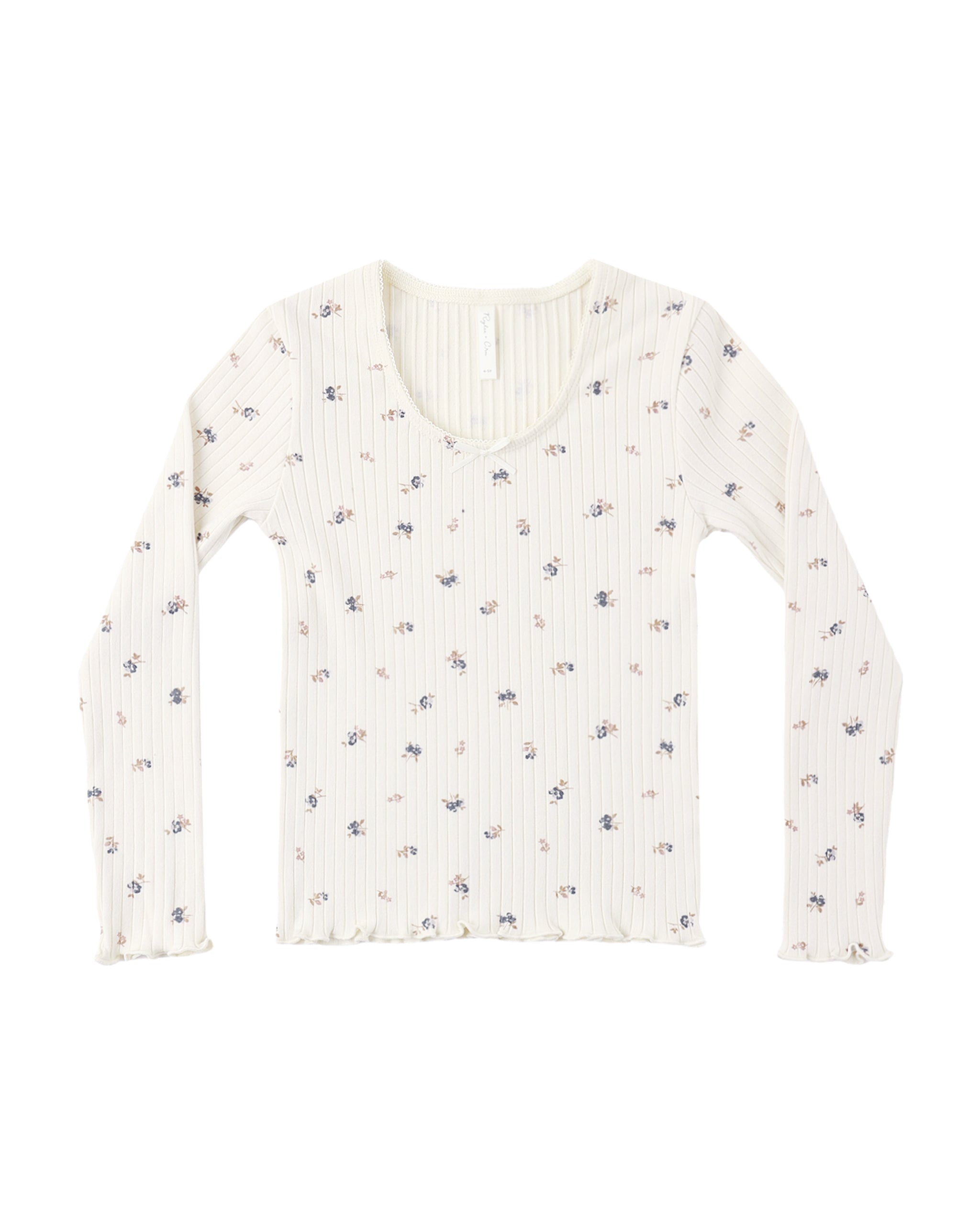 Ribbed long Sleeve Natural Ditsy