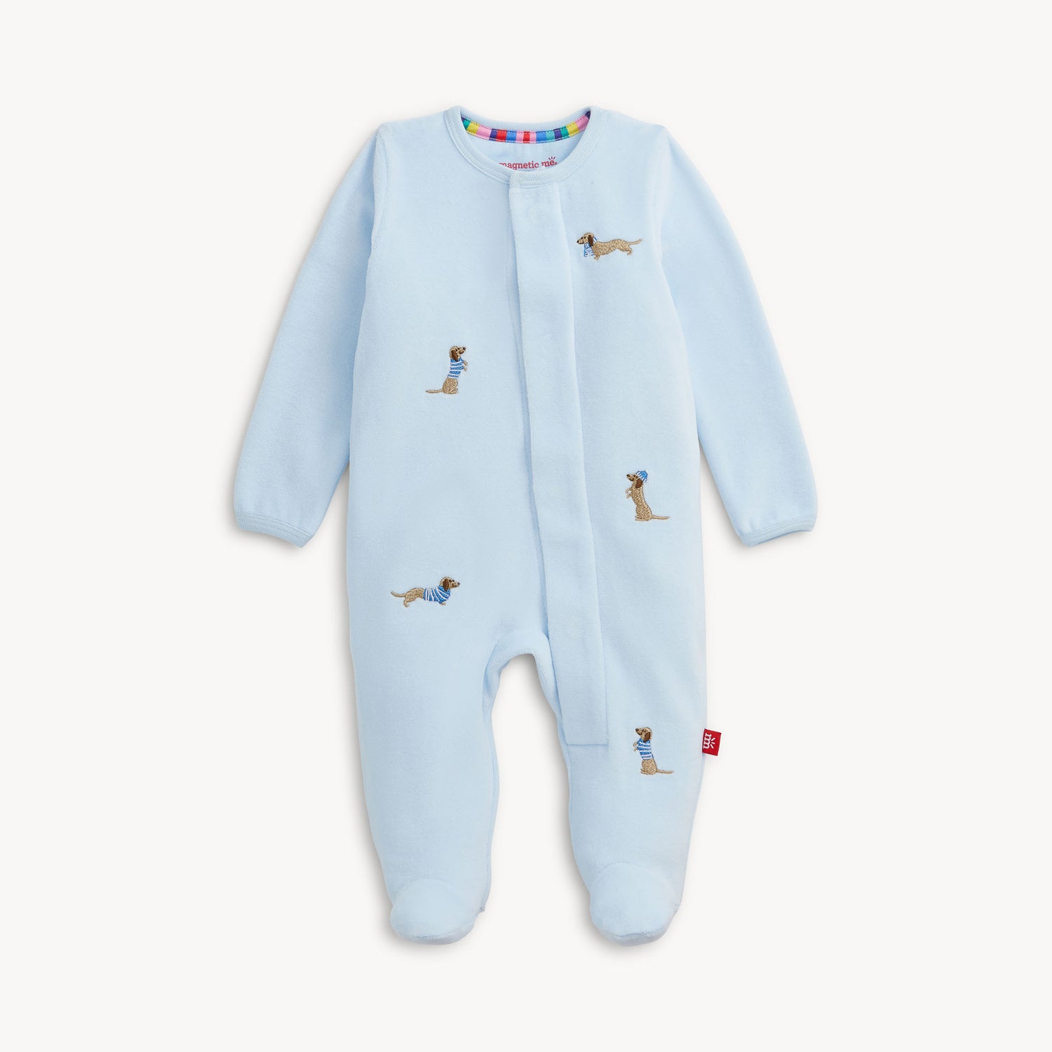 Embroidery Dogs Velour Magnetic Footie