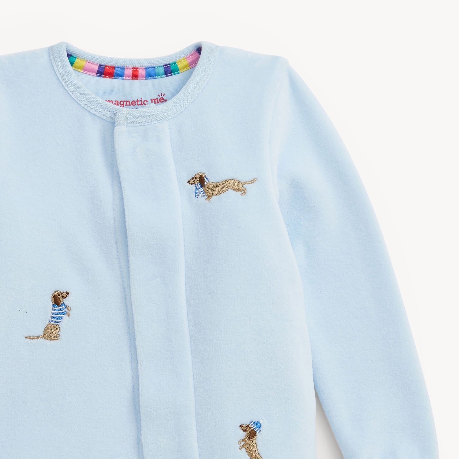 Embroidery Dogs Velour Magnetic Footie
