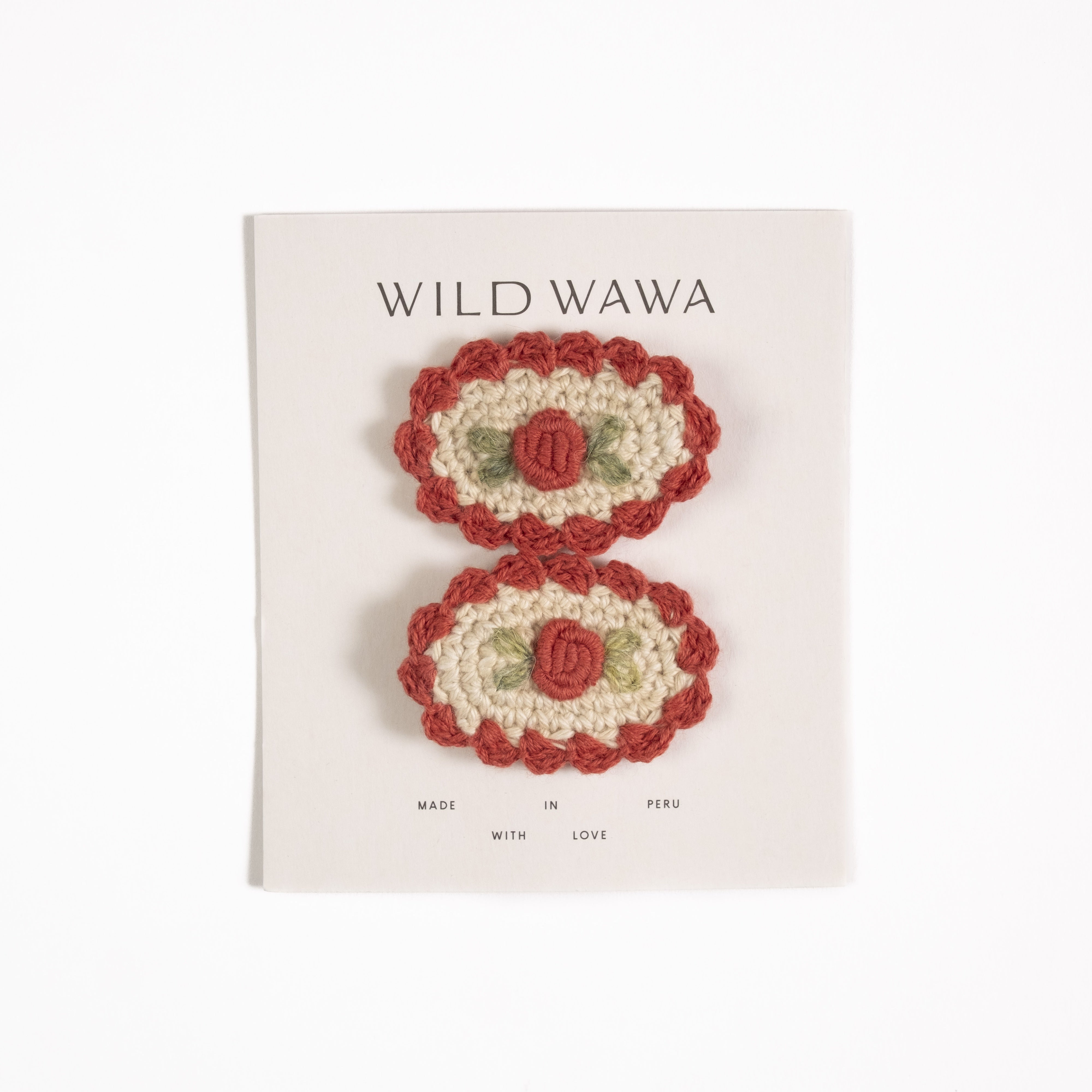 Crochet Clip Set - Rouge Bloom