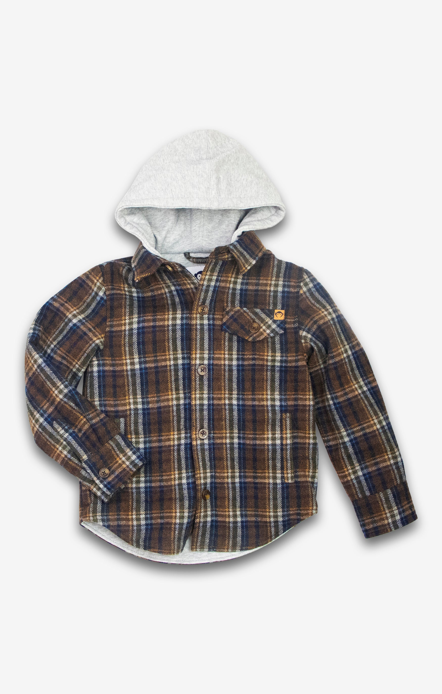 Glen Hooded Shirt Earth Plaid
