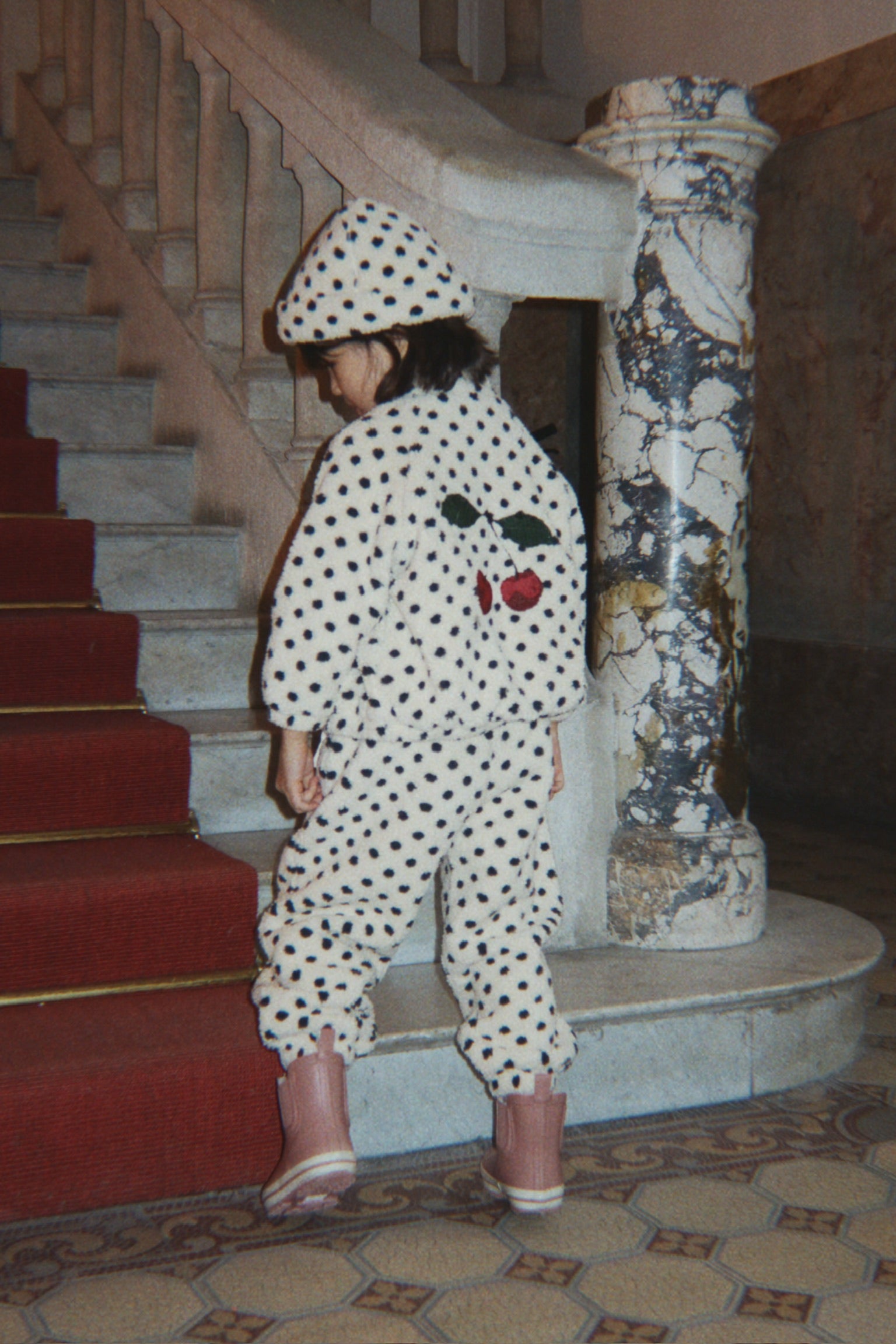Jody Embroidery Teddy Jacket Cherry