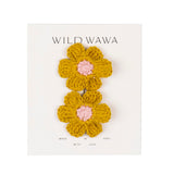 Crochet Flower Clip Golden
