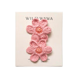 Crochet Flower Clip Pink
