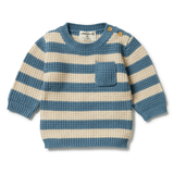 Knitted Stripe  Pocket Jumper