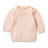 Knitted Mini Cable Jumper in Blush