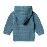Knitted Zipped Jacket Bluestone