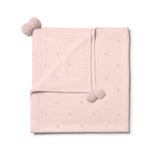 Pink Knitted Pointelle Blanket